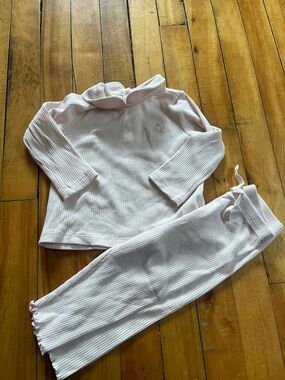 GAP Light Pink Ribbed Kids Pajama Set